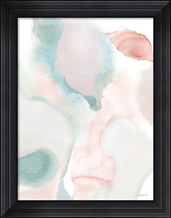 Framed Sage and Pink Abstract I Print