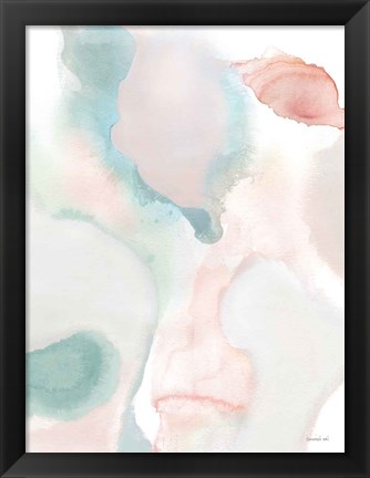 Framed Sage and Pink Abstract I Print