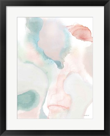 Framed Sage and Pink Abstract I Print