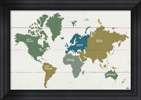 Framed Peace and Lodge World Map Print
