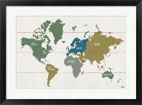 Framed Peace and Lodge World Map Print