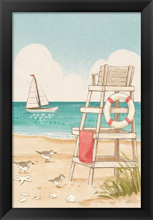 Framed Beach Time III Vertical NW Print