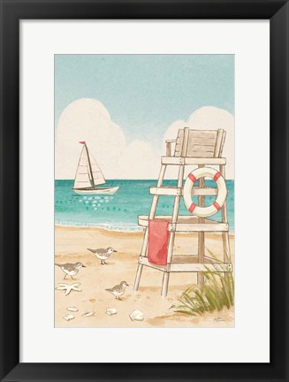 Framed Beach Time III Vertical NW Print