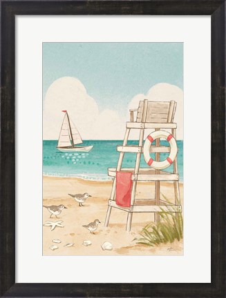 Framed Beach Time III Vertical NW Print