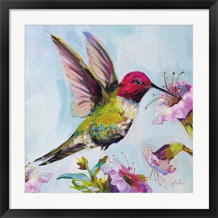 Framed Hummingbird I Florals Print