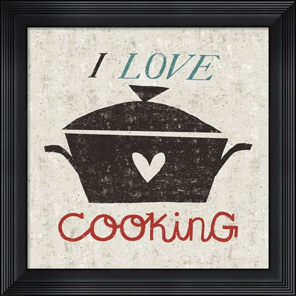 Framed I Love Cooking Print