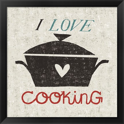 Framed I Love Cooking Print