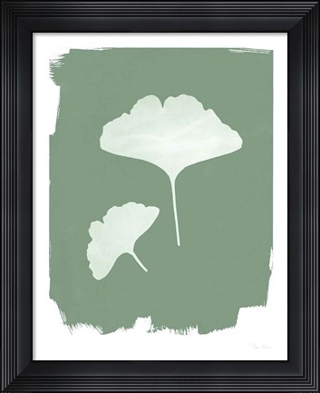 Framed Nature by the Lake Gingko II Green Print