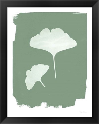 Framed Nature by the Lake Gingko II Green Print