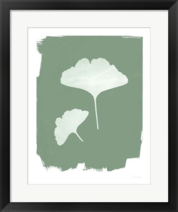 Framed Nature by the Lake Gingko II Green Print