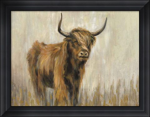 Framed Highland Mountain Cow Print