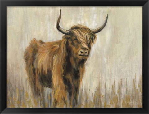 Framed Highland Mountain Cow Print