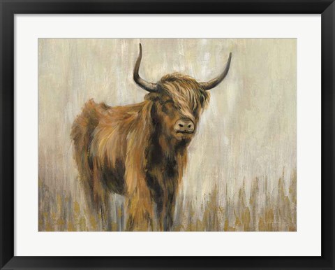 Framed Highland Mountain Cow Print