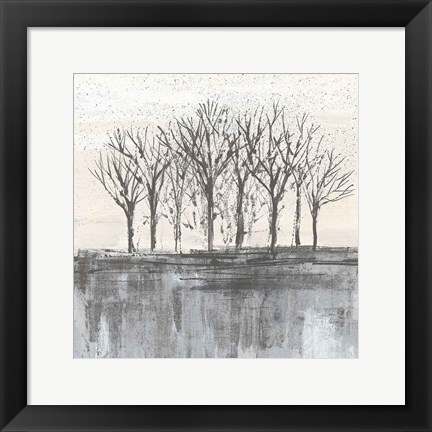 Framed Trees at Dawn II Neutral Print