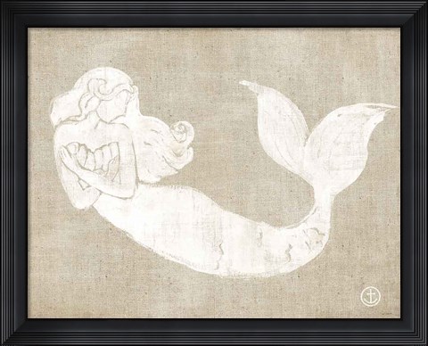 Framed On the Waves II Burlap Print
