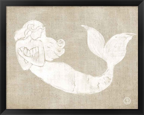 Framed On the Waves II Burlap Print