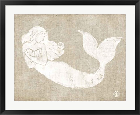 Framed On the Waves II Burlap Print