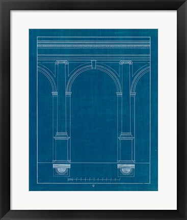 Framed Architectural Columns IV Blueprint Print