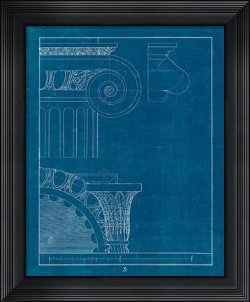 Framed Architectural Columns II Blueprint Print