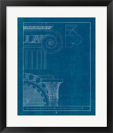 Framed Architectural Columns II Blueprint Print