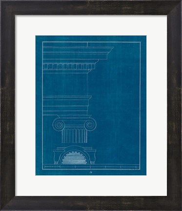 Framed Architectural Columns I Blueprint Print