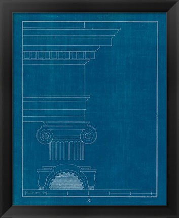 Framed Architectural Columns I Blueprint Print