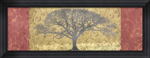 Framed Golden Brocade Panel Print
