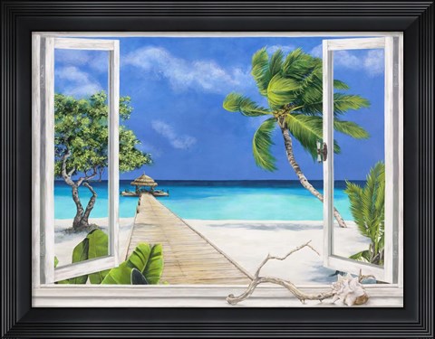 Framed Plage Tropicale Print