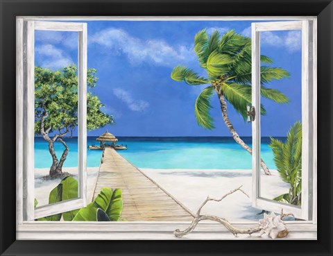 Framed Plage Tropicale Print