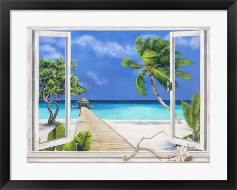 Framed Plage Tropicale Print