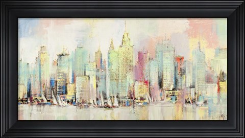 Framed Skyline a Colori Print