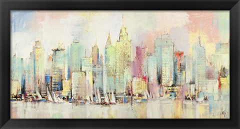 Framed Skyline a Colori Print