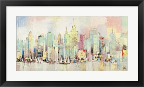 Framed Skyline a Colori Print