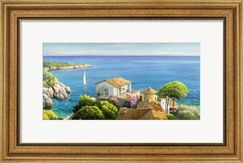 Framed Villa sul Mediterraneo Print