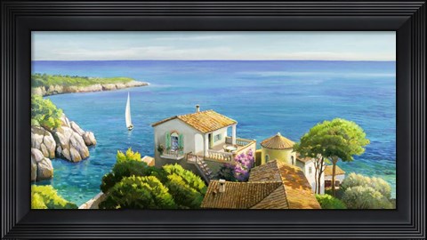 Framed Villa sul Mediterraneo Print