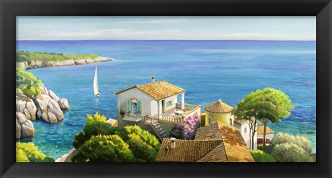 Framed Villa sul Mediterraneo Print