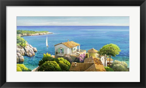 Framed Villa sul Mediterraneo Print