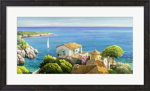 Framed Villa sul Mediterraneo Print