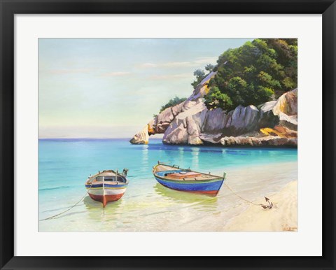 Framed Barche Nella Caletta, Sardegna Print