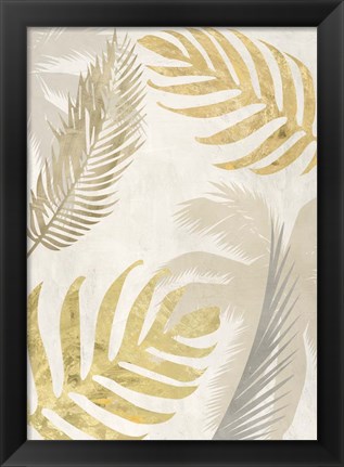 Framed Palm Leaves Gold III Print