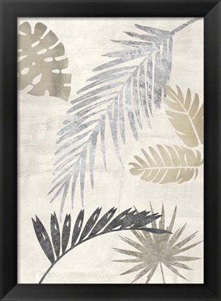 Framed Palm Leaves Silver III Print