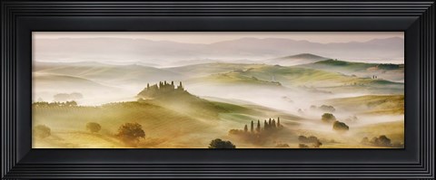 Framed Val d&#39;Orcia panorama, Siena, Tuscany Print