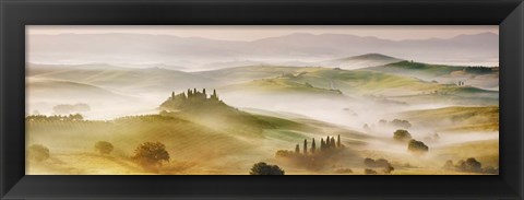 Framed Val d&#39;Orcia panorama, Siena, Tuscany Print