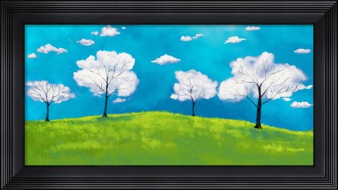 Framed Valley of clouds Print
