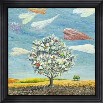 Framed Cuori in Volo Print