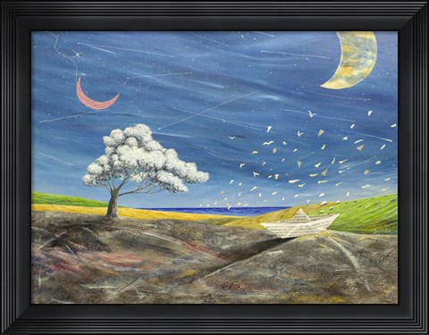 Framed La Grande Luna sta li a Guardare Print