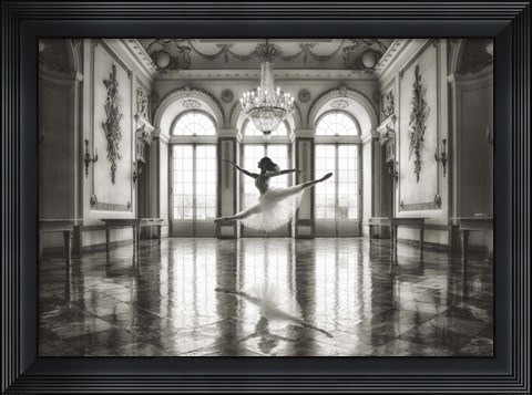 Framed Ballerina in a Palace Hall Print