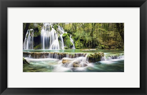 Framed Waterfall in a forest Print
