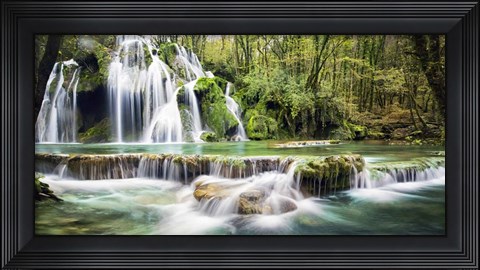 Framed Waterfall in a forest Print