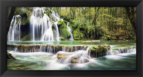 Framed Waterfall in a forest Print